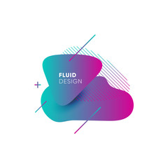 Wall Mural - Dynamical colored graphic elements. Gradient abstract banners with flowing liquid shapes. Template for the design of a logo, flyer or presentation. Vector illustration.