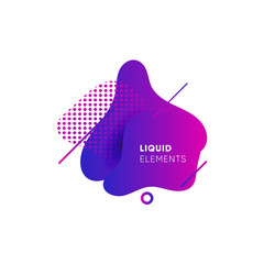 Wall Mural - Dynamical colored graphic elements. Gradient abstract banners with flowing liquid shapes. Template for the design of a logo, flyer or presentation. Vector illustration.