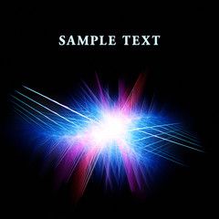 Poster - Bright sparkling fractal on a black background