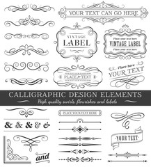 Wall Mural - vector filigree flourishes design set