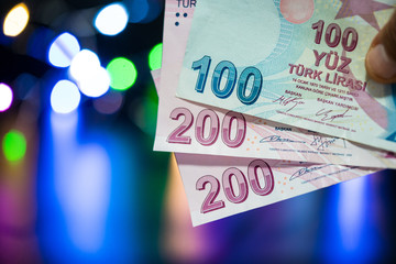 Canvas Print - 100 and 200 Turkish banknotes
