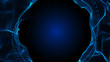 © Tetiana - Abstract Technology Tunnel. Futuristic 3d portal. 3D tunnel grid. Big data cloud. 3d rendering.