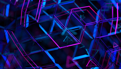 Wall Mural - abstract 3d rendering of geometric background. futuristic modern design