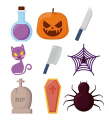 Sticker - halloween celebration set icons