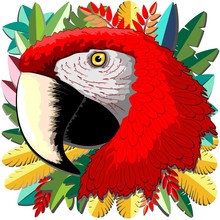 Macaw Parrot Paper Craft Digital Art