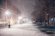 © Jovana Rikalo/Stocksy - First snow in Novi Sad city at night
