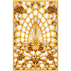 Wall Mural - Gilded stucco, collection gold cartouche