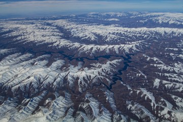 Snow capped mountains of the Lesotho highlands