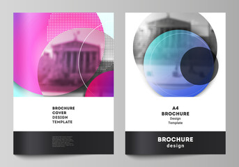Wall Mural - the vector layout of a4 format modern cover mockups design templates for brochure, magazine, flyer, 