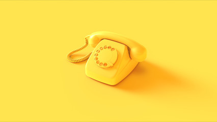 Sticker - Yellow Telephone 3d illustration 3d render