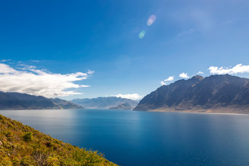 Wall Mural - Lake Hawea view on a sunny summer day, New Zealand