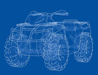 Wall Mural - ATV quadbike concept outline