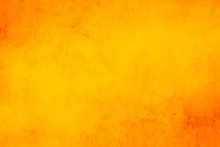 Horizontal Yellow And Orange Grunge Texture Cement Or Concrete Wall Banner, Blank  Background