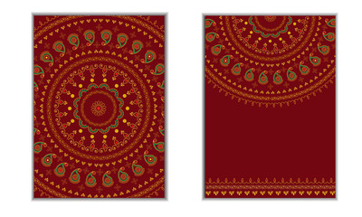 Wall Mural - Mandala Invitation Card-Red