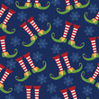 Christmas seamless pattern with elf legs