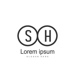 Initial letter SH Logo template design. minimal letter logo