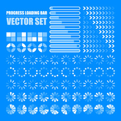 Wall Mural - progress loading bar. set of indicators. download progress, web design template, interface upload. v