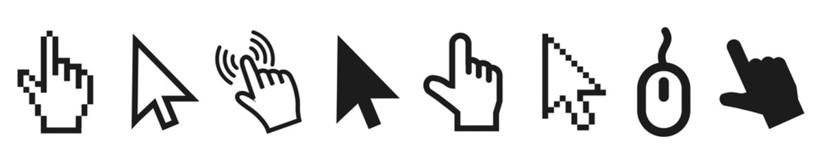 Aufkleber - Set of flat modern cursor icons – vector