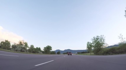 Fotobehang - Driving on paved road in Boulder area.
