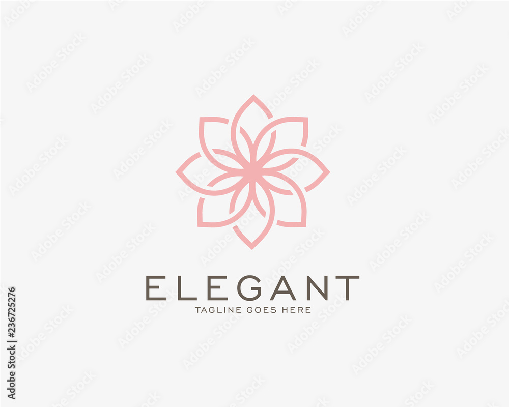 Vetor Luxury logo design concept, Flower lotus logo, Beauty or spa logo ...