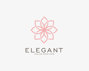 Wall Mural - Luxury logo design concept, Flower lotus logo, Beauty or spa logo template