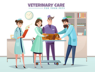 Canvas Print - Veterinary Care Illustration