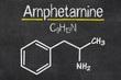 Blackboard with the chemical formula of Amphetamine