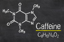 Blackboard With The Chemical Formula Of Caffeine
