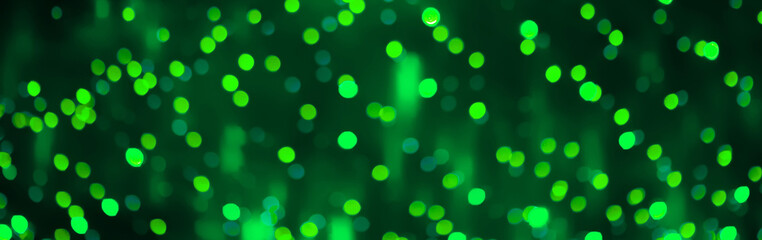 Wall Mural - beautiful panoramic green christmas holiday bokeh background