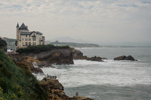 FRANCE, BIARRITZ - SEPTEMBER 18, 2018: Beautiful Castle On The Sea Shore