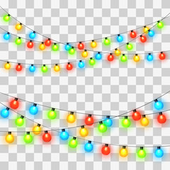 Wall Mural - christmas lights. colorful xmas garland.