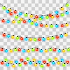 Wall Mural - christmas lights. colorful xmas garland.