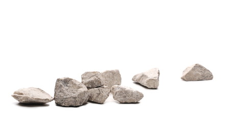 Canvas Print - Rock pile isolated on white background and texture