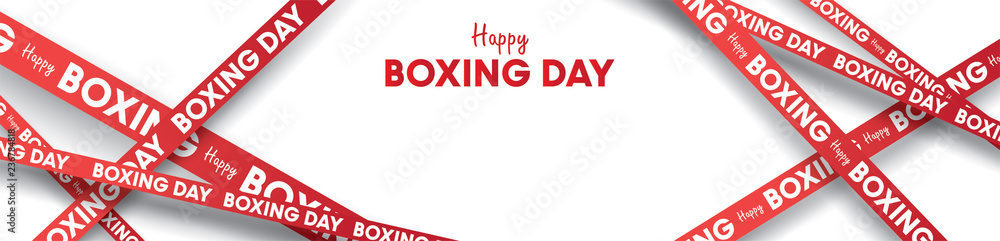 Boxing day vector illustration.Typography combined in a shape of ribbon ...