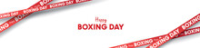Boxing Day Vector Illustration.Typography Combined In A Shape Of Ribbon And Text With Paper Art And Craft Style