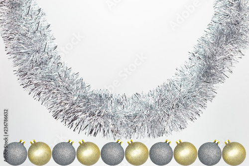 silver and white christmas baubles