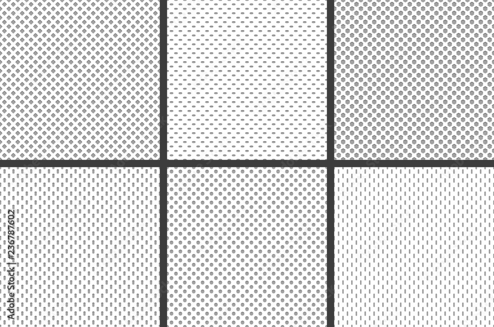 Sport jersey fabric textures. Athletic textile mesh material structure texture, nylon sports wear grid cloth seamless vector pattern - obrazy, fototapety, plakaty 