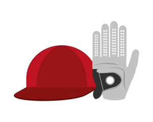 Poster - golf glove with cap isolated icon