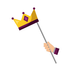 Wall Mural - hand with monarchical crown in stick