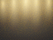 Vector Golden Luxury Glitter Bokeh Lights Background. Vector Illustration.