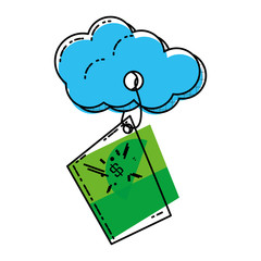 Poster - cloud sky with commercial tag hanging