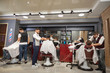 © serhiibobyk - View from back of working process in vintage barber shop