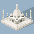 Taj Mahal mausoleum vector 3d isometric illustration