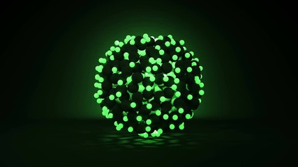 Wall Mural - bunch of glowing green balls