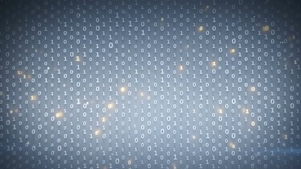 Wall Mural - binary code array with glowing symbols. computer generated abstract motion background. seamless loop