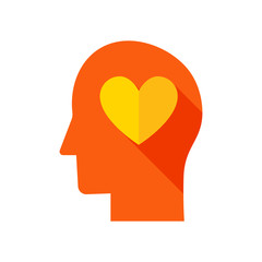 Brain and heart, vector illustration. Mental Health