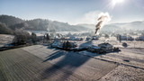 Fototapeta  - DRON Bieszczasy zima śnieg 