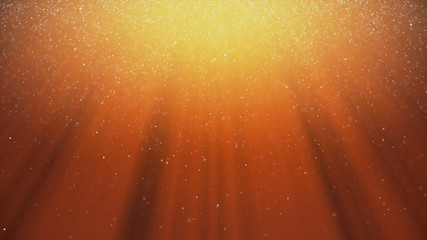 Wall Mural - abstract background with motion of shining blinking particles on blue background with rays of light.