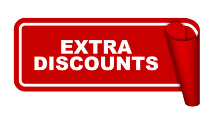 red vector banner extra discounts