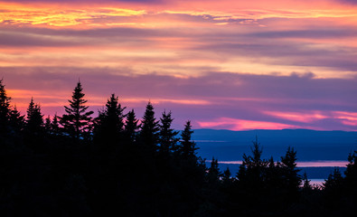 Wall Mural - the sunset from the top of cadillac mountain in acadia national park in maine.